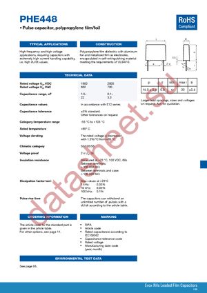 PHE448RB4470JR06 datasheet  